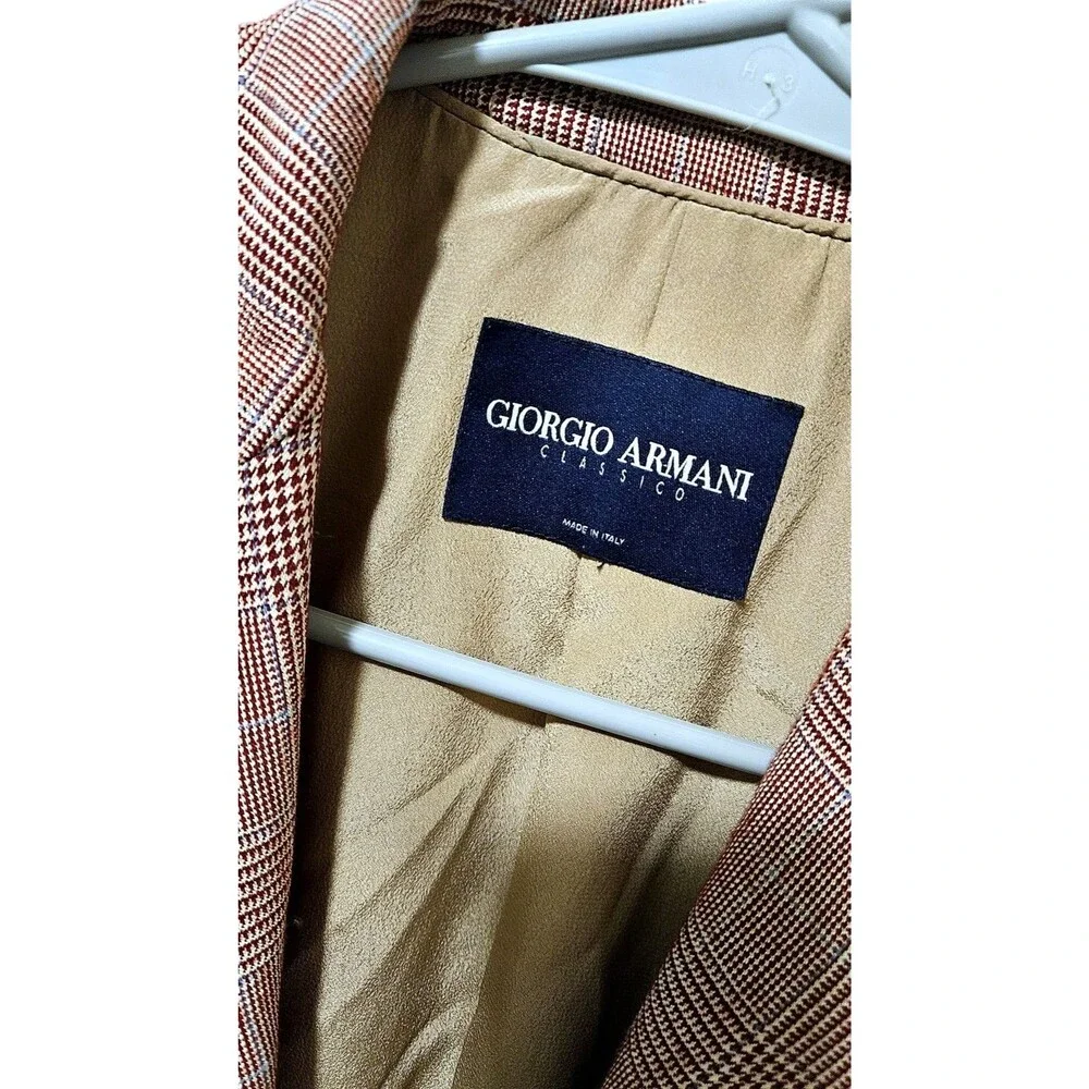 Giorgio Armani Classico Vintage Wool Plaid Blazer Men's Made in Italy
